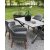 Essgruppe Scottsdale: Tisch 150 cm mit 4 Valetta-Sesseln aus grauem Kunstrattan