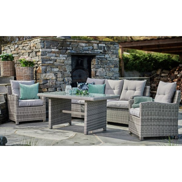 Outdoor-Mbelgruppe Moreno in grau Konstrotting