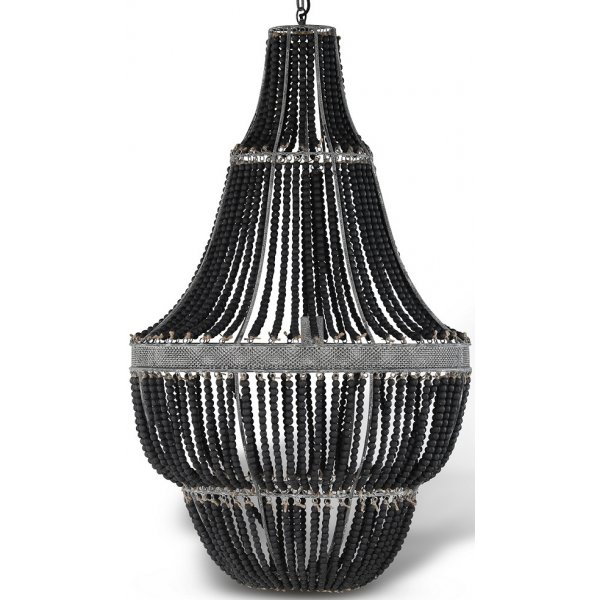 61106 Stina Chandelier - (schwarze Holzkugeln)