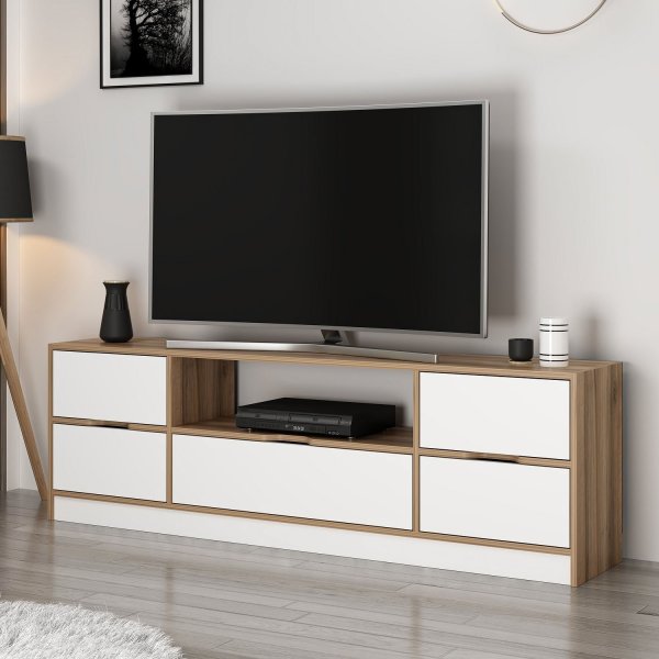 Elina TV-Stnder - Wei/Braun