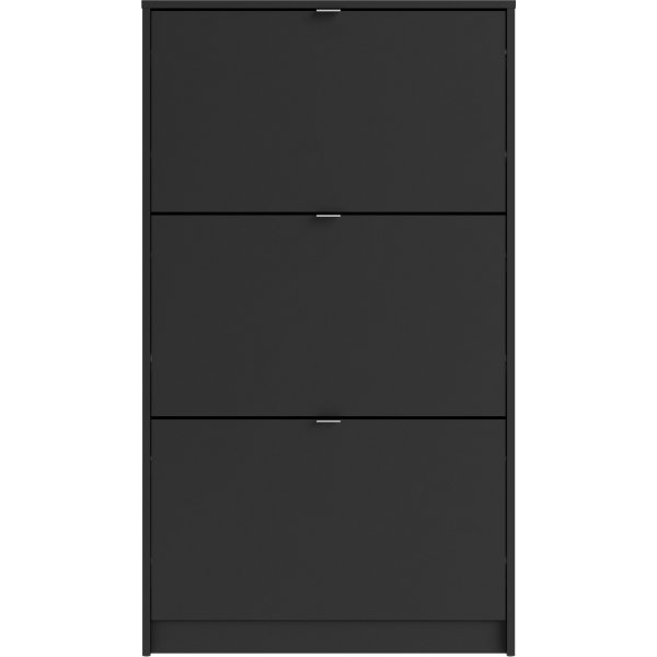 Schuhschrank mit 3 Fchern - Schwarz