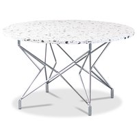 Terrazzo runder Couchtisch Ø80 cm - Cosmos Terrazzo & ChromUntergestell Terrazzo runder Couchtisch Ø80 cm - Cosmos Terrazzo & ChromUntergestell