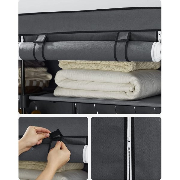 Kleiderschrank Joshua 140 x 174 cm - Grau