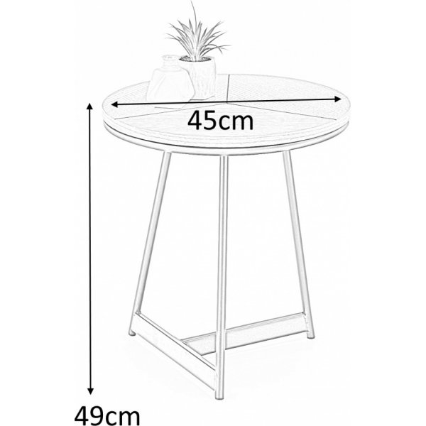 Polos Couchtisch 45 cm - Eiche/schwarz