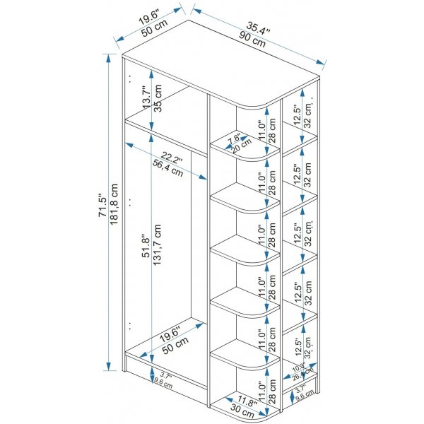 Luses Kleiderschrank - Kiefer/Beige Luses Kleiderschrank - Kiefer/Beige
