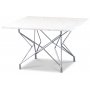 Terrazzo Couchtisch 75x75cm - Bianco Terrazzo & Chrom Star Untergestell