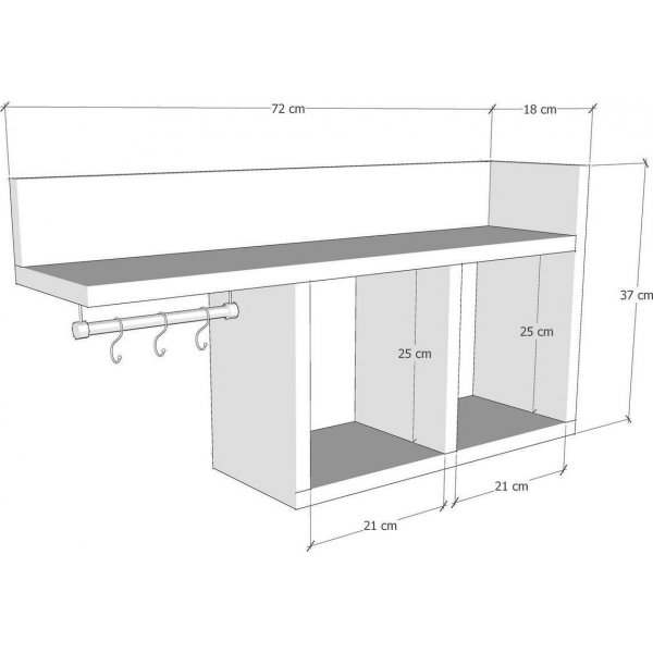 Wandregal Pare - Anthrazit