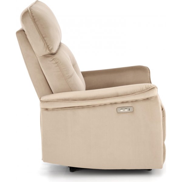 Elektrischer Relaxsessel Semir mit USB - beigefarbener Samt Elektrischer Relaxsessel Semir mit USB - beigefarbener Samt