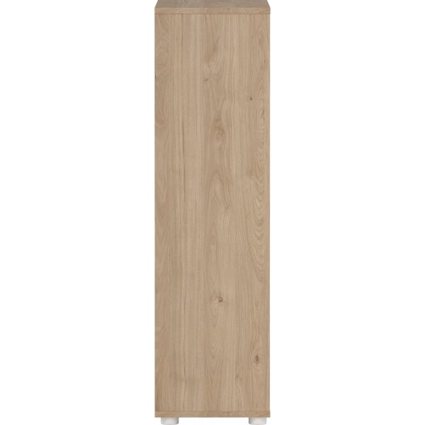 Sign-B�cherregal niedrig mit T�ren - Wei�/Hickory