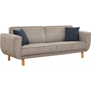 Berjer 3-Sitzer-Schlafsofa - Grau/Eiche