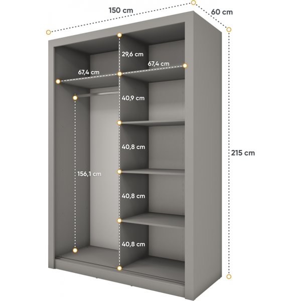 Einar Kleiderschrank 17 - Grau