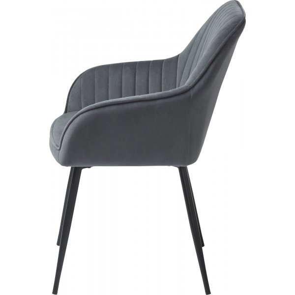 Boston-Sessel aus grauem Samt