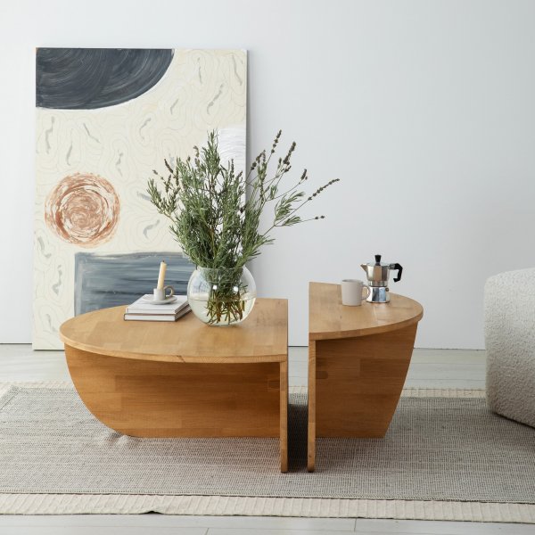 Podium 2 Couchtische 90 x 90 cm - Eiche