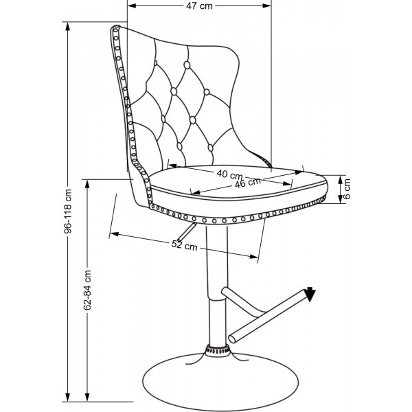 Barhocker dunkelgrn mit Gasdruckfeder
