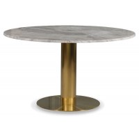 Empire-Esstisch - Silberner Diana-Marmor Ø130 cm / Gebürstetes Messing Empire-Esstisch - Silberner Diana-Marmor Ø130 cm / Gebürstetes Messing