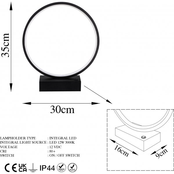 Haldur Tischlampe - Schwarz