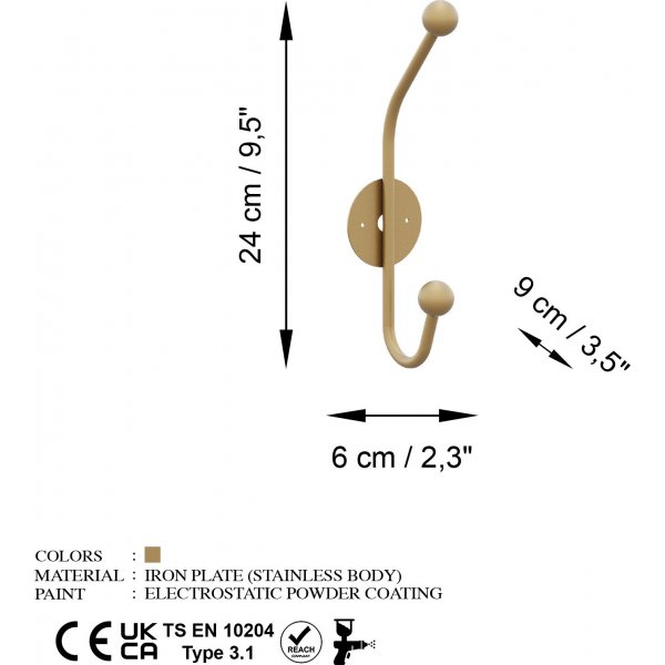 Nashorn-Kleiderbügel - Gold Nashorn-Kleiderbügel - Gold