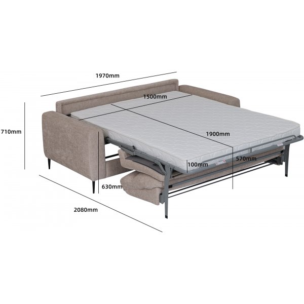 Schlafsofa, vorne, beige - Hoven