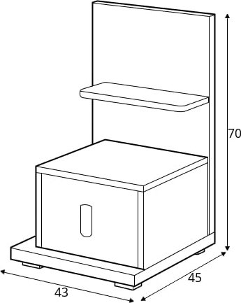 Simi Nachttisch links - Hickory/weiß Simi Nachttisch links - Hickory/weiß