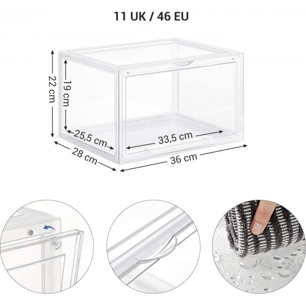 Kenan Aufbewahrungsbox 36x28 cm, 6er-Pack - Transparent Kenan Aufbewahrungsbox 36x28 cm, 6er-Pack - Transparent