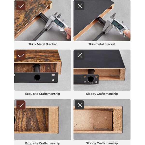 Sussex Wandregal 40 x 20 cm - Braun