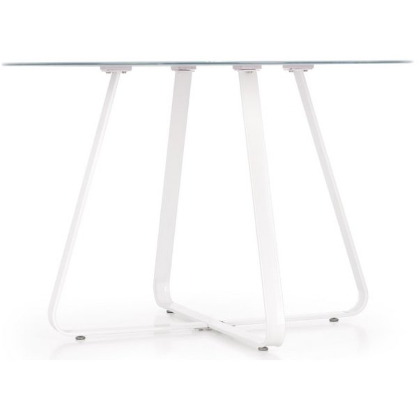 Raphael runder Esstisch 115 cm - Weiß (Glas) / Metall Raphael runder Esstisch 115 cm - Weiß (Glas) / Metall