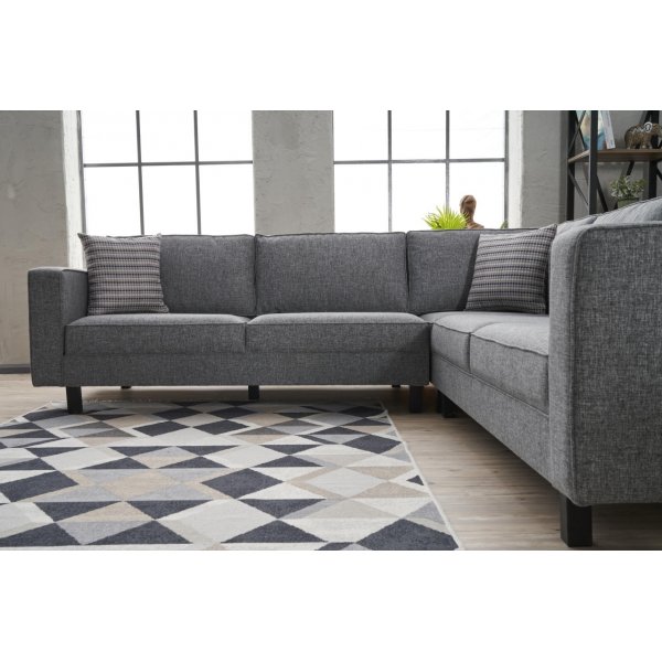 Kale Ecksofa - Graues Leinen