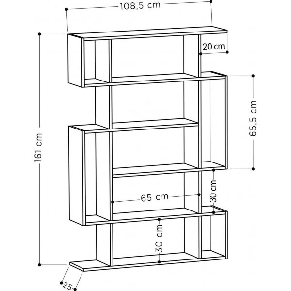 Mito B�cherregal - Anthrazit/helles Wildleder