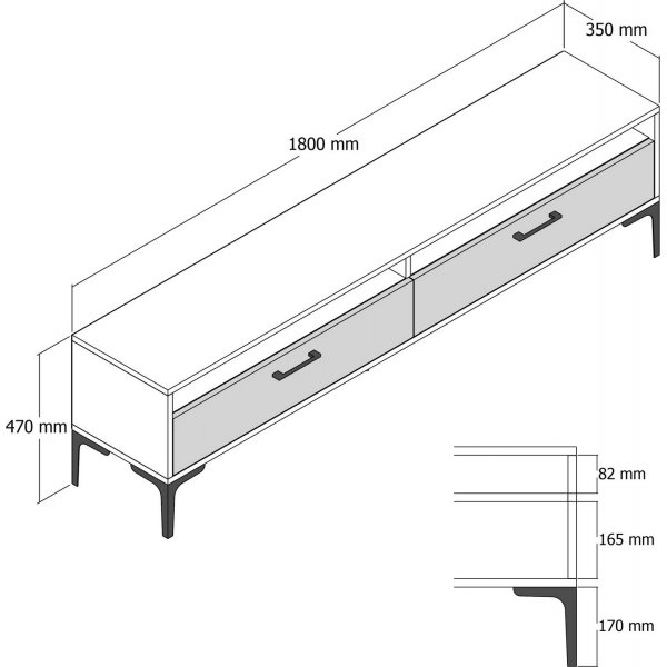 Istanbul Medienbank Walnuss/schwarzer Marmor Istanbul Medienbank Walnuss/schwarzer Marmor