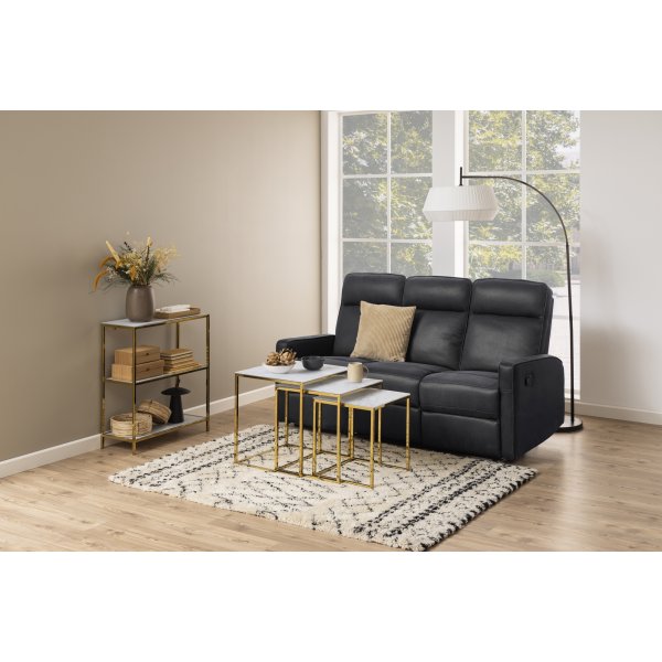 Alisma Bcherregal 69,5 cm - Weier Marmor/Gold