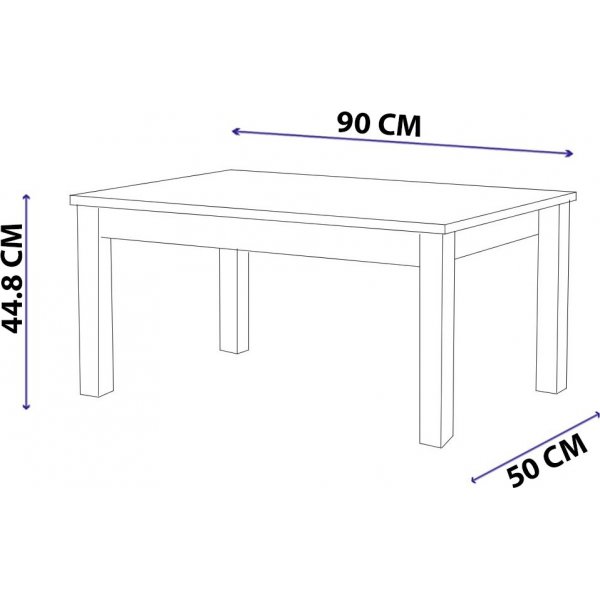 Couchtisch Loris 90 x 50 cm - Wei