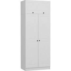 Capeto-Kleiderschrank mit Oberschrank, 90 cm - Wei