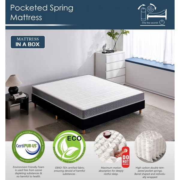 Matratze mit Taschenfederkern, Tencel-Stoff Matratze mit Taschenfederkern, Tencel-Stoff