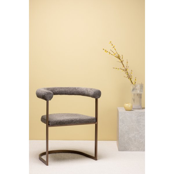 Esszimmerstuhl \\\"Morning\\\" - braunes Bouclé Esszimmerstuhl \\\"Morning\\\" - braunes Bouclé