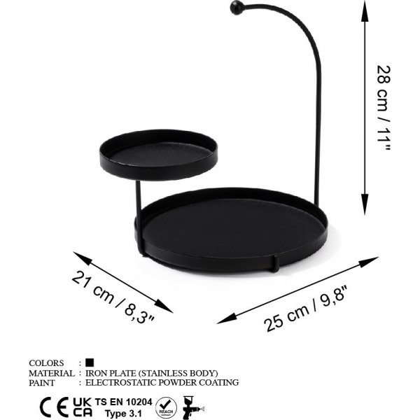 Knidos Dekoteller - Schwarz