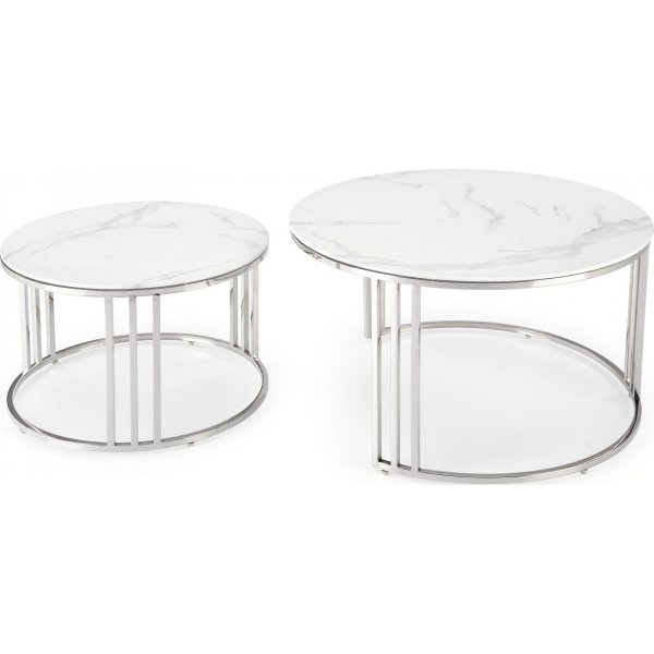 Verado Couchtisch 60/80 cm - Weier Marmor