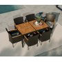 Gartengruppe; 6 Sessel mit Kissen und Esstisch