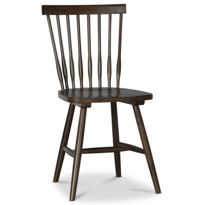 Trn Stuhl aus braun gebeiztem Holz + Stuhlkissen