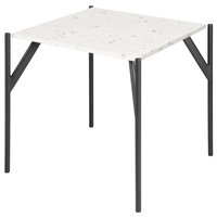 Terrazzo Beistelltisch 50x50 cm - Terrazzo Bianco & AIR Fuß aus schwarzem Metall Terrazzo Beistelltisch 50x50 cm - Terrazzo Bianco & AIR Fuß aus schwarzem Metall