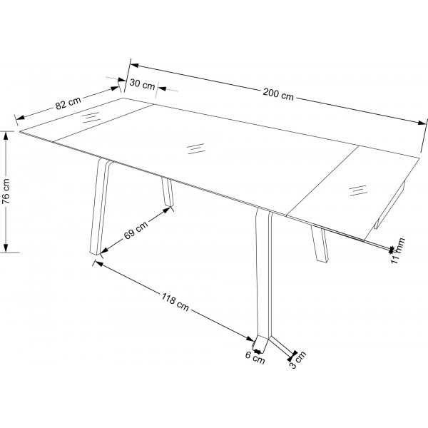 Lozano Esstisch 140-200 x 82 cm - Schwarzer Marmor/Walnuss Lozano Esstisch 140-200 x 82 cm - Schwarzer Marmor/Walnuss
