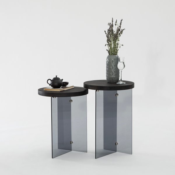 Serenity Beistelltisch-Set Ø35/35 cm - Anthrazit/Dunkelgrau Serenity Beistelltisch-Set Ø35/35 cm - Anthrazit/Dunkelgrau