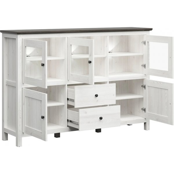 Hesen Vitrine - Wei/Schwarz