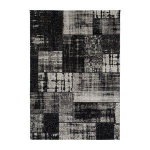 Patchwork-Teppich Stracciatella - schwarz/wei