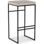 Stage Barhocker - Samt graubeige / schwarz