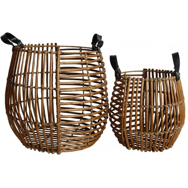 Set mit 2 Laternen fr drauen - Rattan
