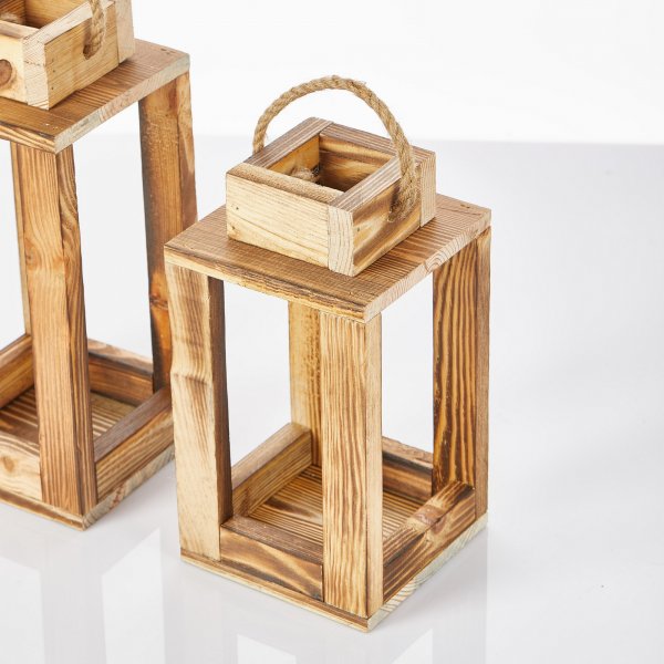 Doppelte Kerzenlaternen - Natur Doppelte Kerzenlaternen - Natur