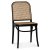 Tone schwarzer Stuhl mit Rückenlehne und Sitz aus Rattan + Möbelpflegeset für Textilien