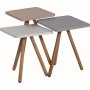 Dreifach gedeckter Tisch 34 x 34 cm - Wei/Cappuccino/Grau