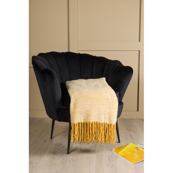 Meliertes Plaid 130x170 cm - Gelb