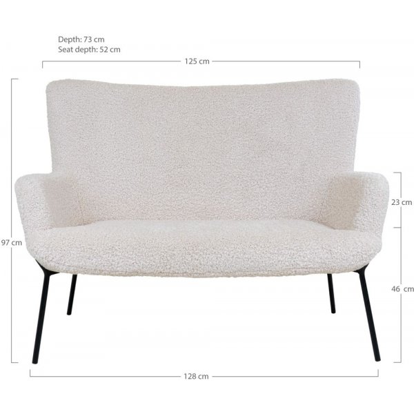 Glasgow 2-Sitzer Sofa - Schaffell (Kunstleder)/schwarz